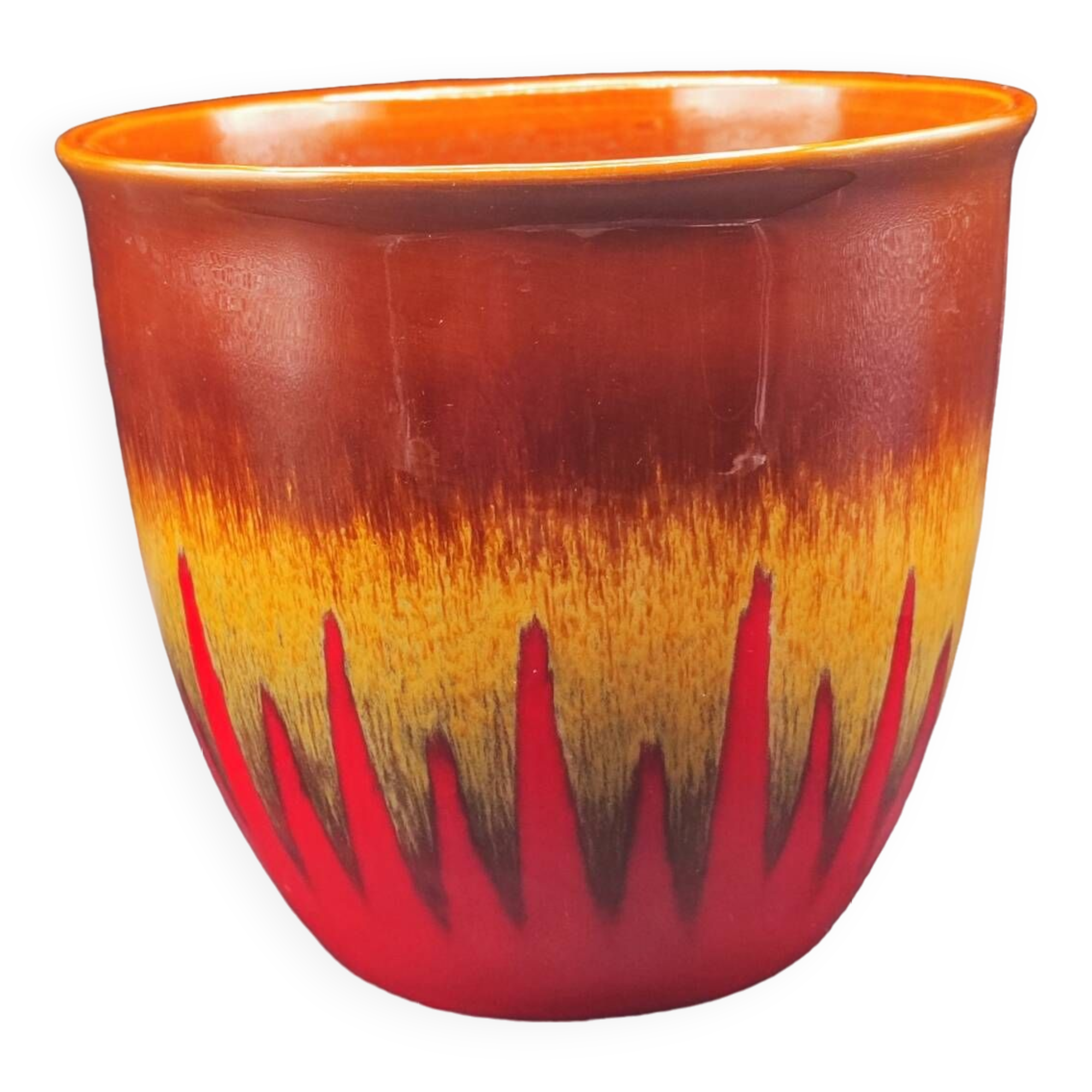 Vintage hand decorated La Céramique de Paris plant pot