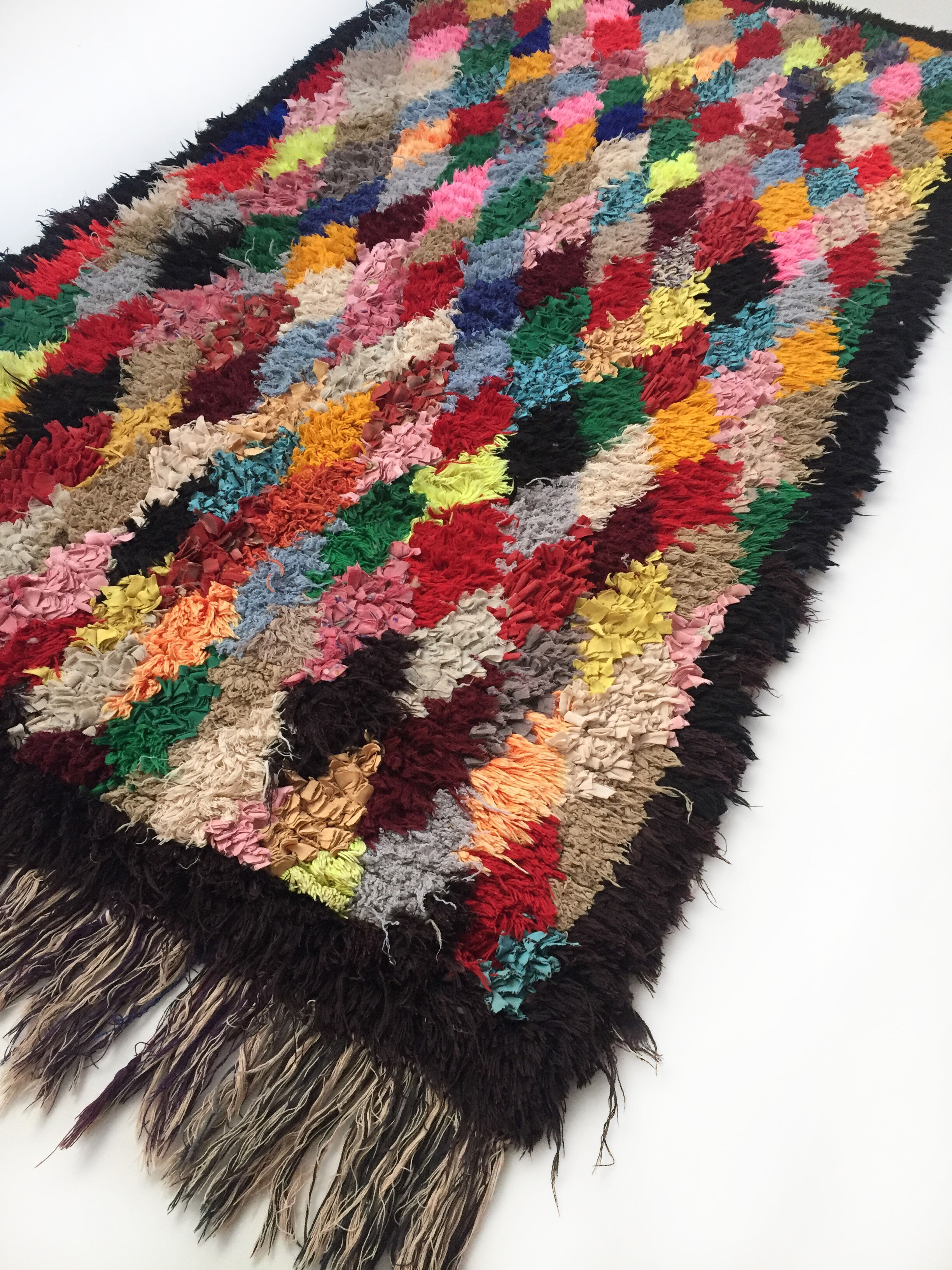 Tapis berbère Beni Ouarain à losanges colorés 185x97cm