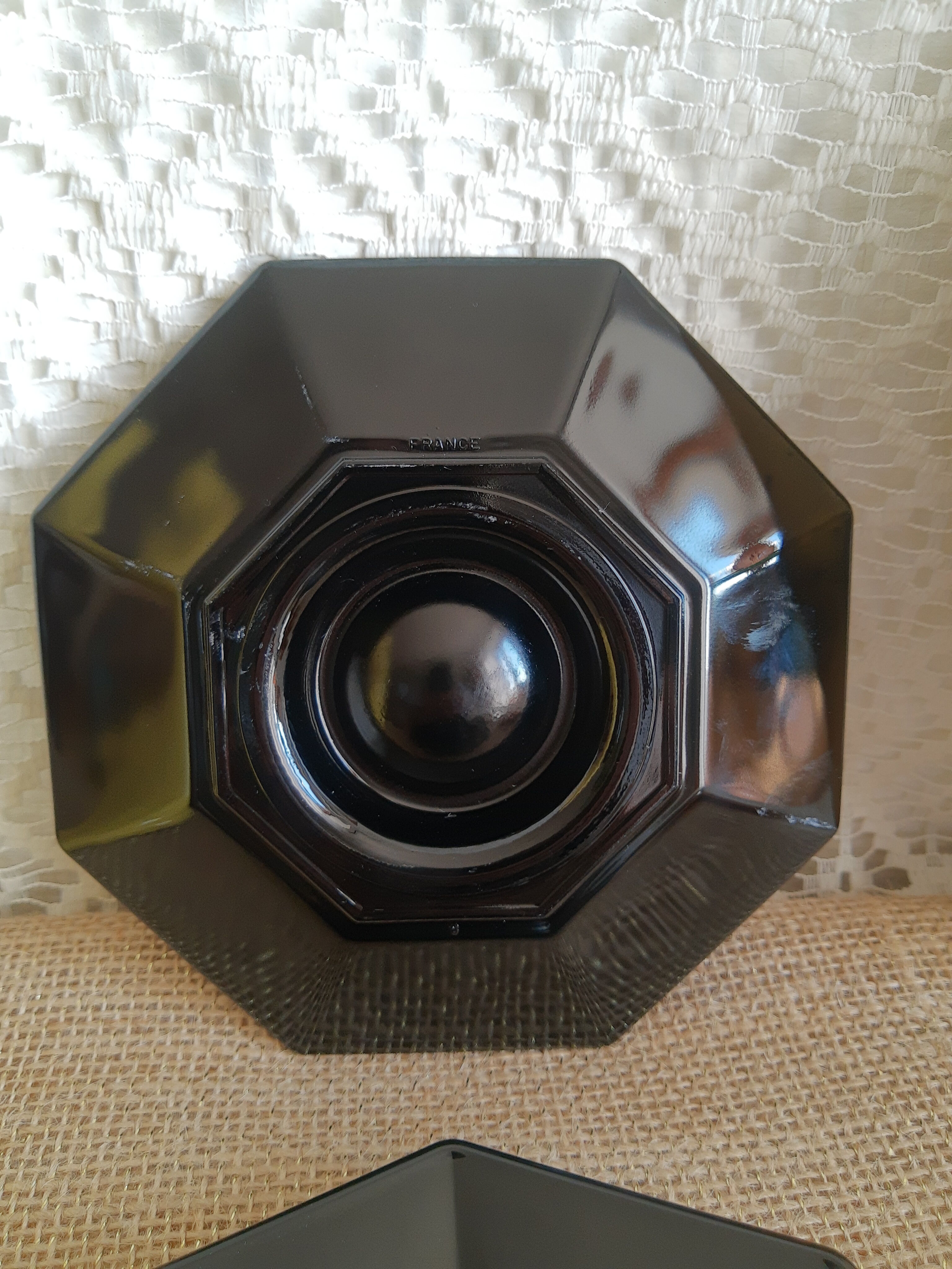 Set of 2 black octagonal egg cups