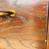 Large vintage chest of drawers with four drawers and one door in oak, circa 1960s