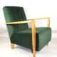 Fauteuil en velours olive, années 1970