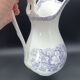Large antique toilet bowl by Jules Vieillard Bordeaux with violet floral decoration.