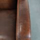 Characterful vintage sheepskin leather armchair with beautiful colours