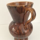 Vintage vase Sarreguemines mahogany model