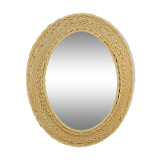 Mirror oval braided Wicker 46x37cm