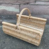 Rattan wicker log basket