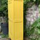 Antique powder yellow Parisian bonnetière wardrobe.