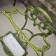 Art Nouveau umbrella stand in green enamelled cast iron
