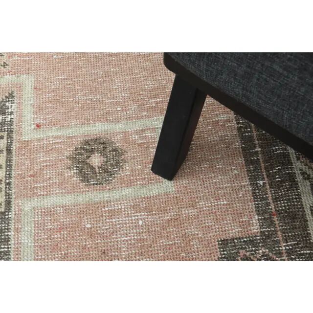1970s Turkish Oushak Handmade Wool Cotton Brown Runner Rug 120x314