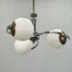 Chandelier en chrome et verre opalin Art Déco tchèque, années 1930