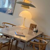 Table à manger de luxe en marbre chromé du milieu du siècle