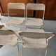 Set folding table and its 4 folding chairs perforated metal cream color - 70s