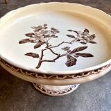 Large Creil & Montereau fruit bowl in brown ironstone