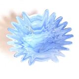 Murano glass cup opaline blue white width 26 cm 60s