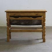 Vintage 1960s Danish oak coffee table, brutalist mid-century, style of Kjærnulf