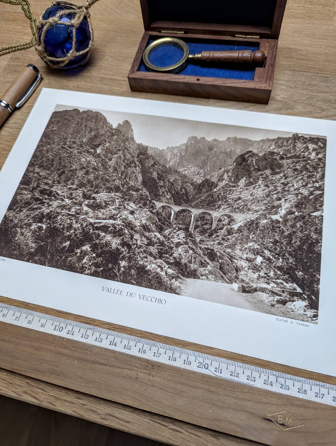 Vecchio Valley, vintage Corsica, photo plate printed in 1935.