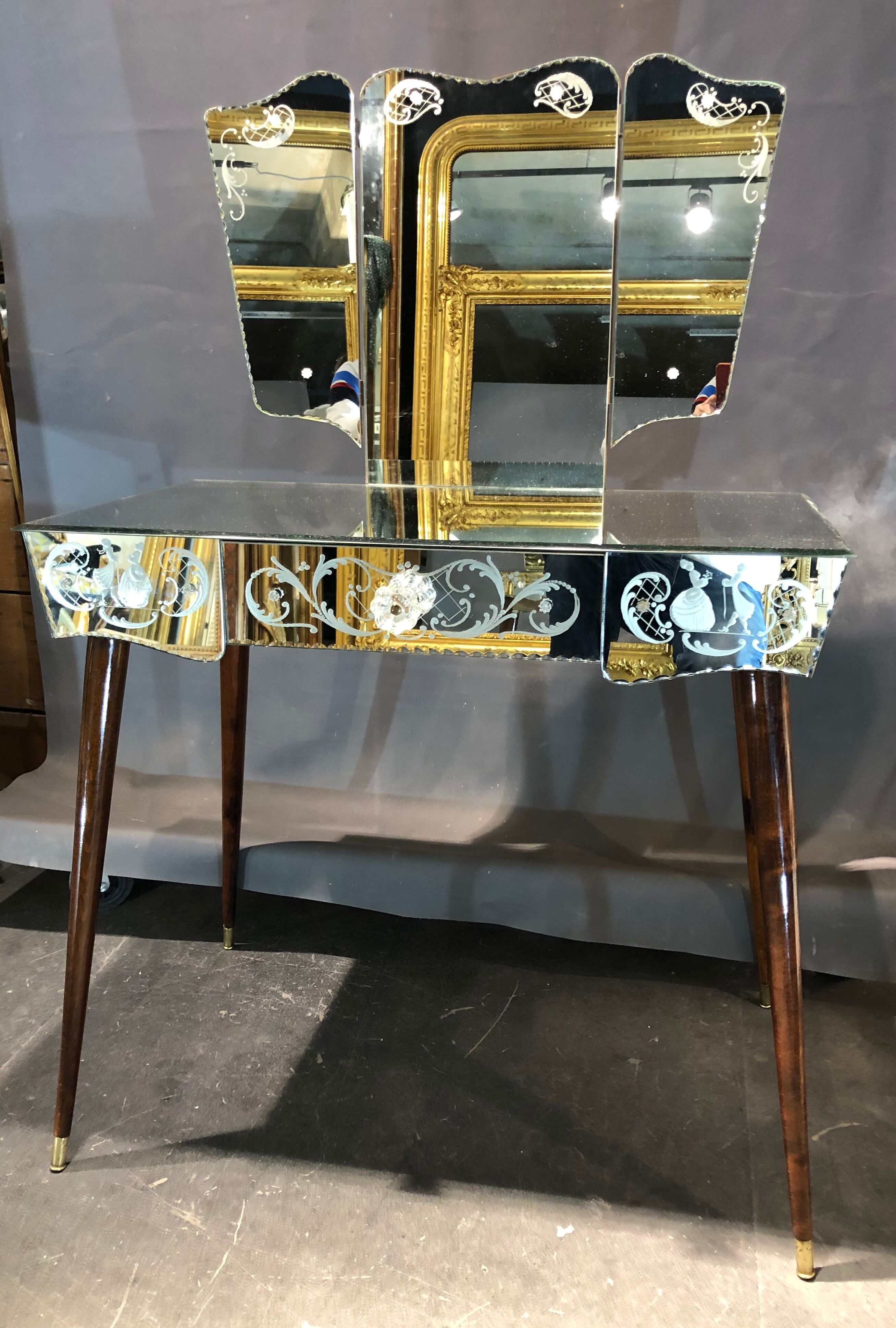 Coiffeuse miroir vintage année 50