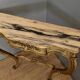 Curved Venetian console in gilded wood, Louis XV style, 20th century