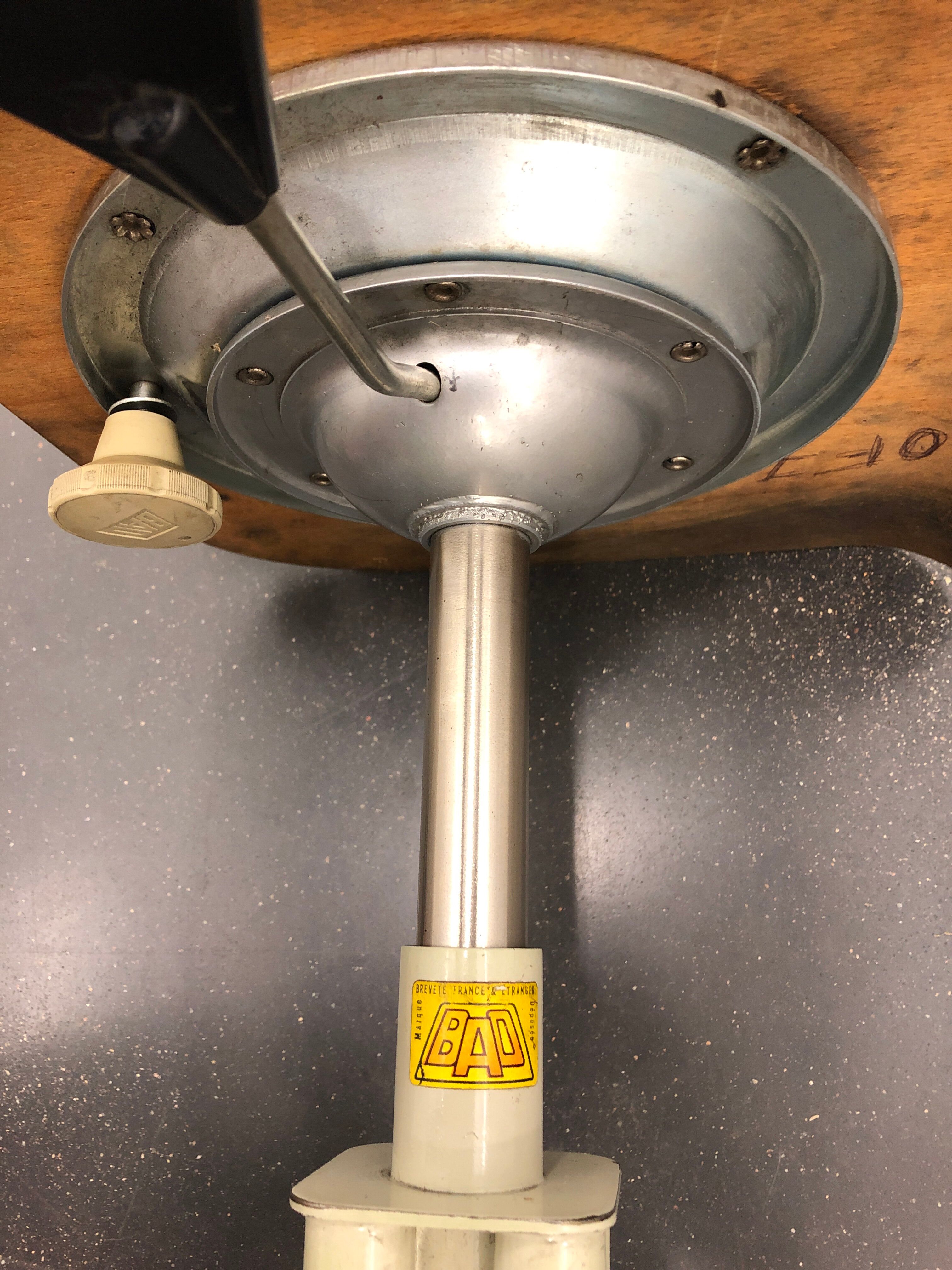 Industrial metal and bis metal and bis stick signed around 1950