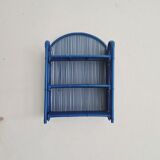 Vintage shelf in Klein blue rattan