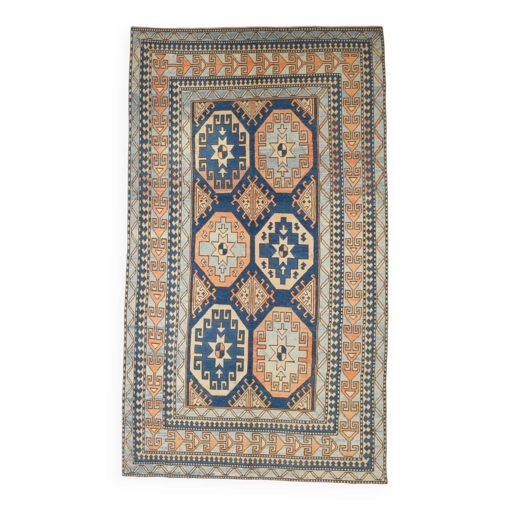 6x11 Unique Handmade Blue Persian Rug, 188x328Cm