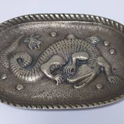 Gold-plated bronze crocodile emptier