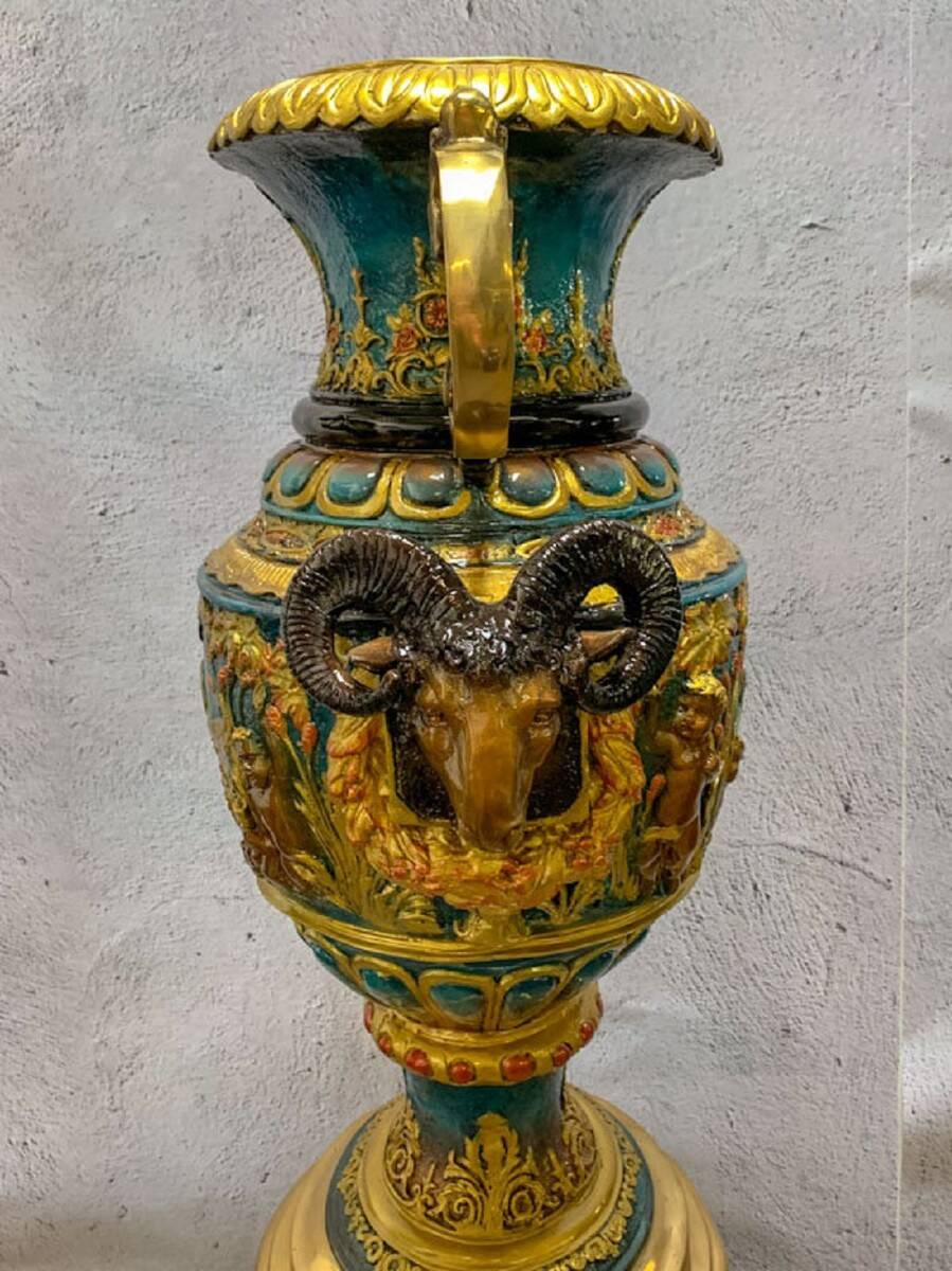 Casa Padrino baroque de luxe vase in multicoloured bronze / gold 53 x 43 x