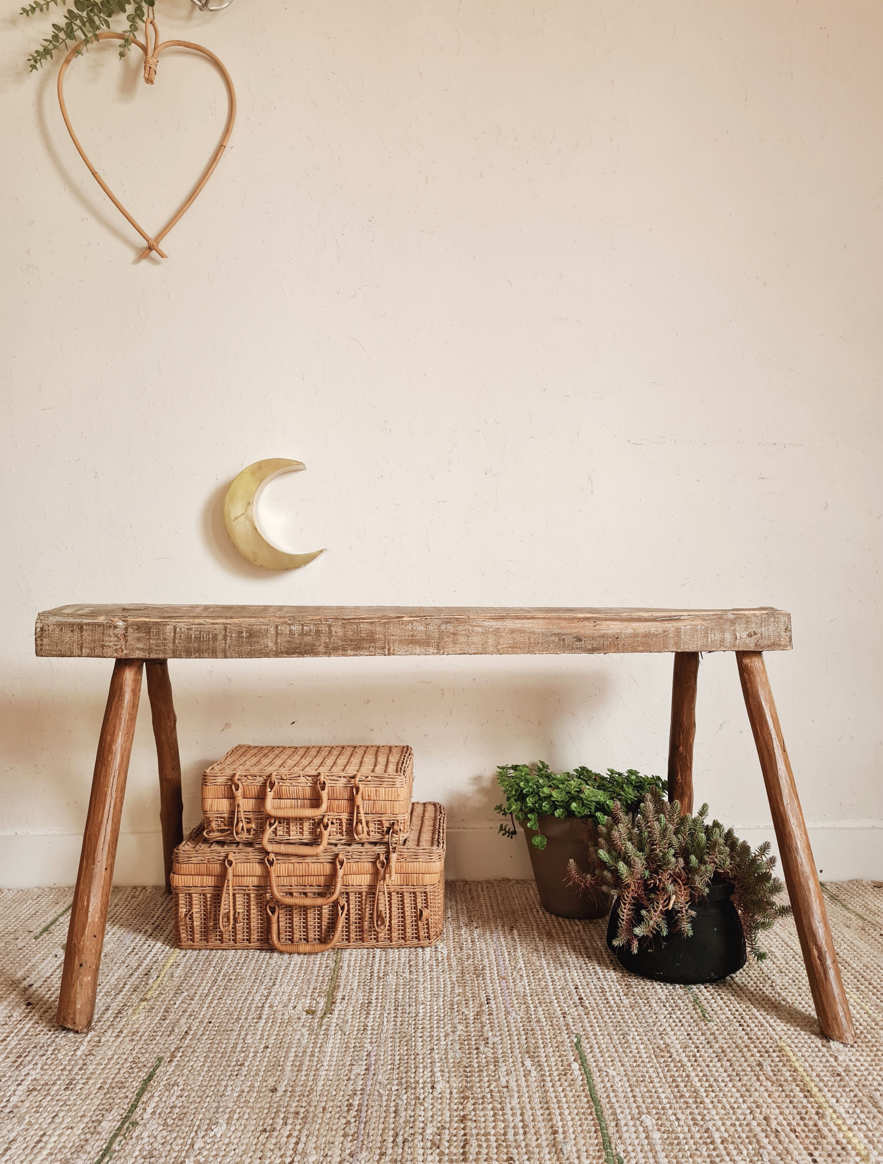 Old patinated farm bench