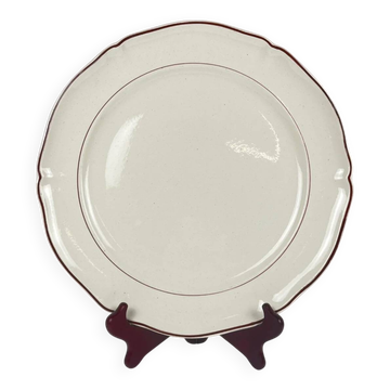 Plat rond Villeroy & boch, liseré bordeaux, début XXe