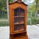 Vitrine d'angle 2 corps encoignure anglaise victorienne en bois