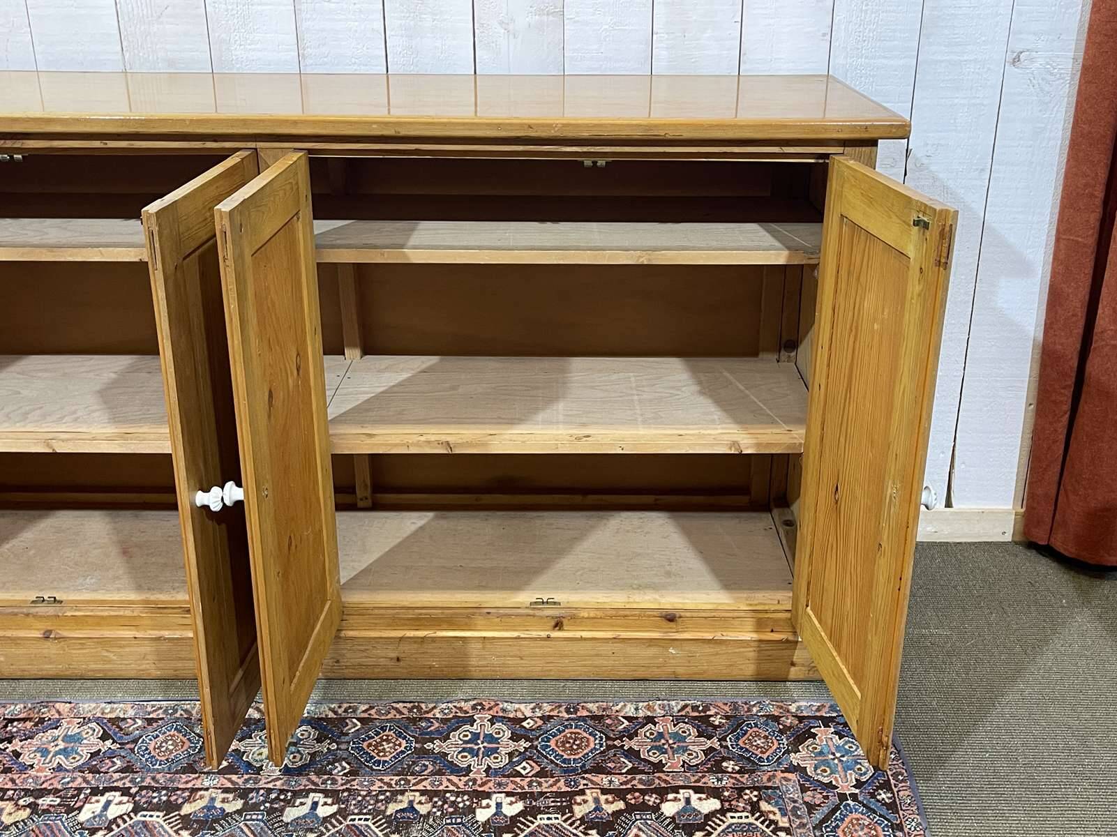 1950s English 4-door fir sideboard