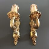 Pair of gilded bronze wall light