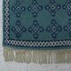Vintage Traditional Oriental Carpet Green Blue Hand-Knotted Wool