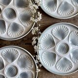 Set of 4 vintage oyster plates Moulin des Loups