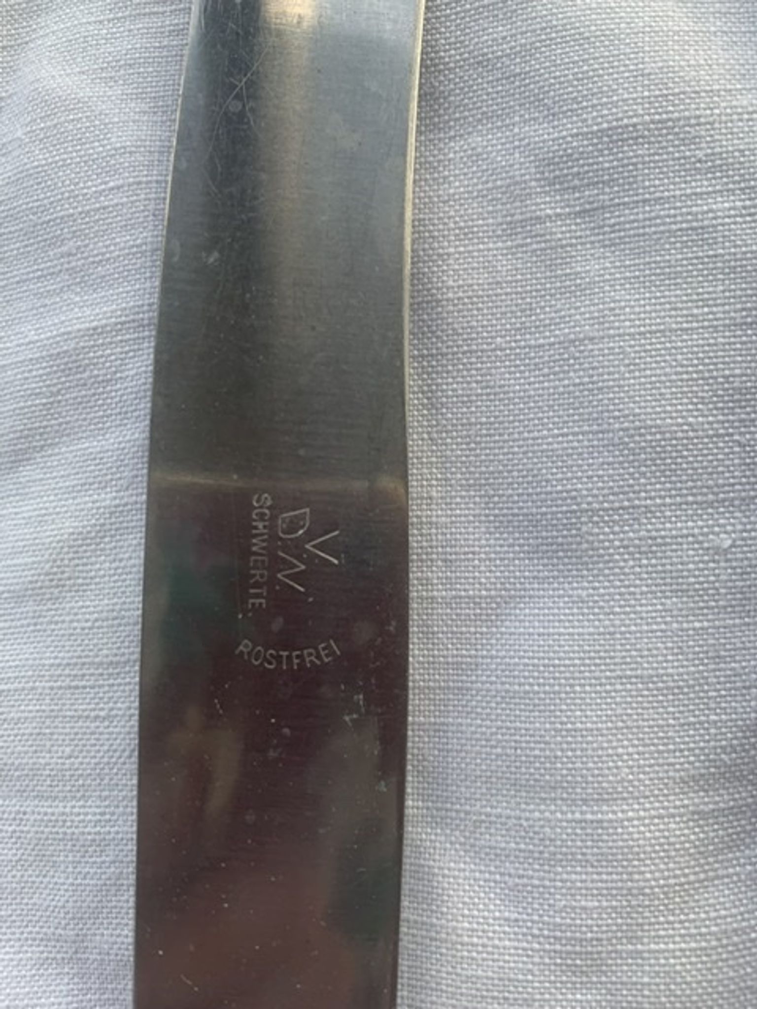 7 silver metal knives vdw Schwerte including an antique RJ monogram