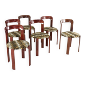 Ensemble de 6 chaises Bruno Rey pour Kusch & Co modèle 3300 - tapisserie tigre