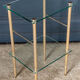 Bedside table 1980 golden metal 2 glass tops
