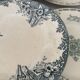 Lot of 6 blue-green ironstone dessert plates, French faience.