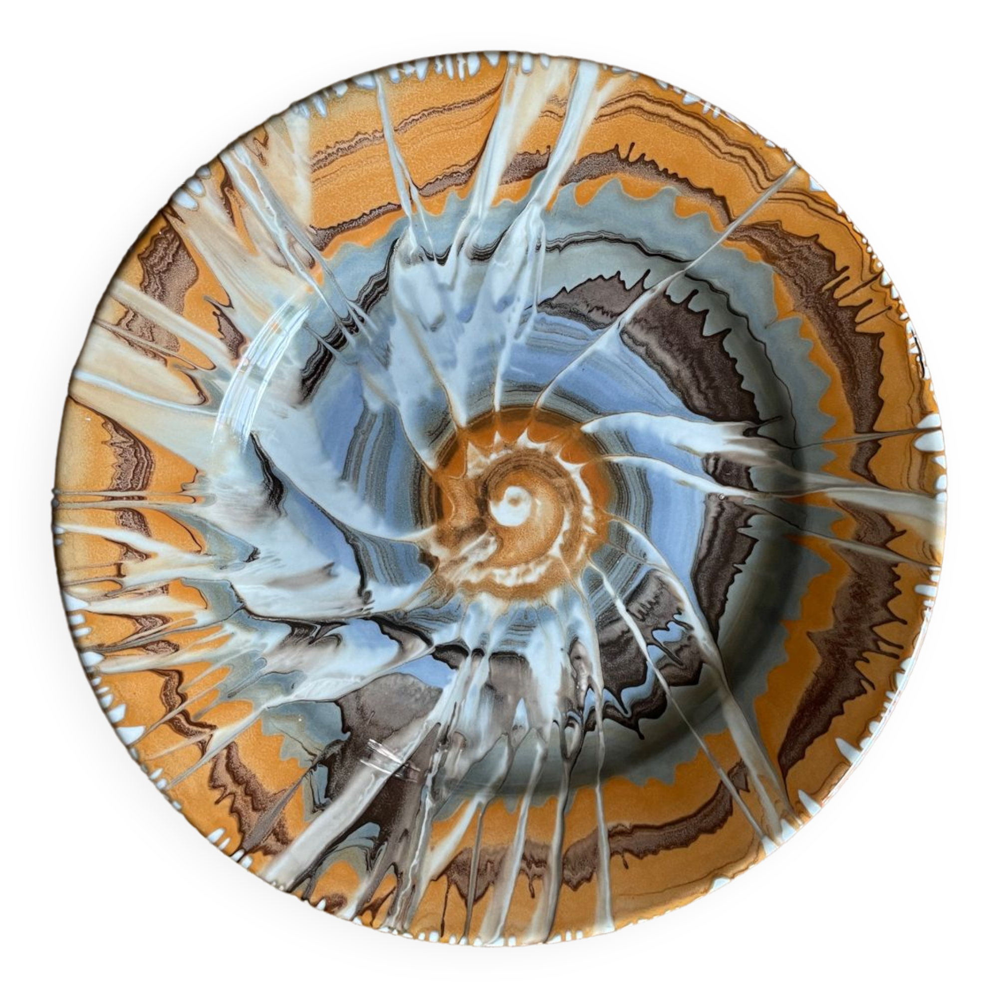 Series of 4 plates Pyroblan Sarreguemines vintage