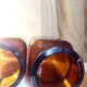 Duo de flacons d'apothicaire vintages en verre ambré