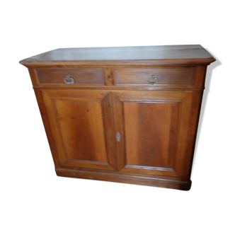 Walnut Bahut 2 doors 2 drawers decape and louis Phillipe style varnish