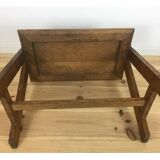 Mid-century solid wood compass side table