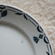 Set of 6 flat plates dark green garland old earthenware Badonviller Dinan