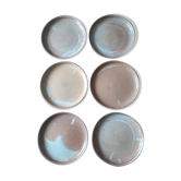 Set de 6 grandes assiettes plates en grès