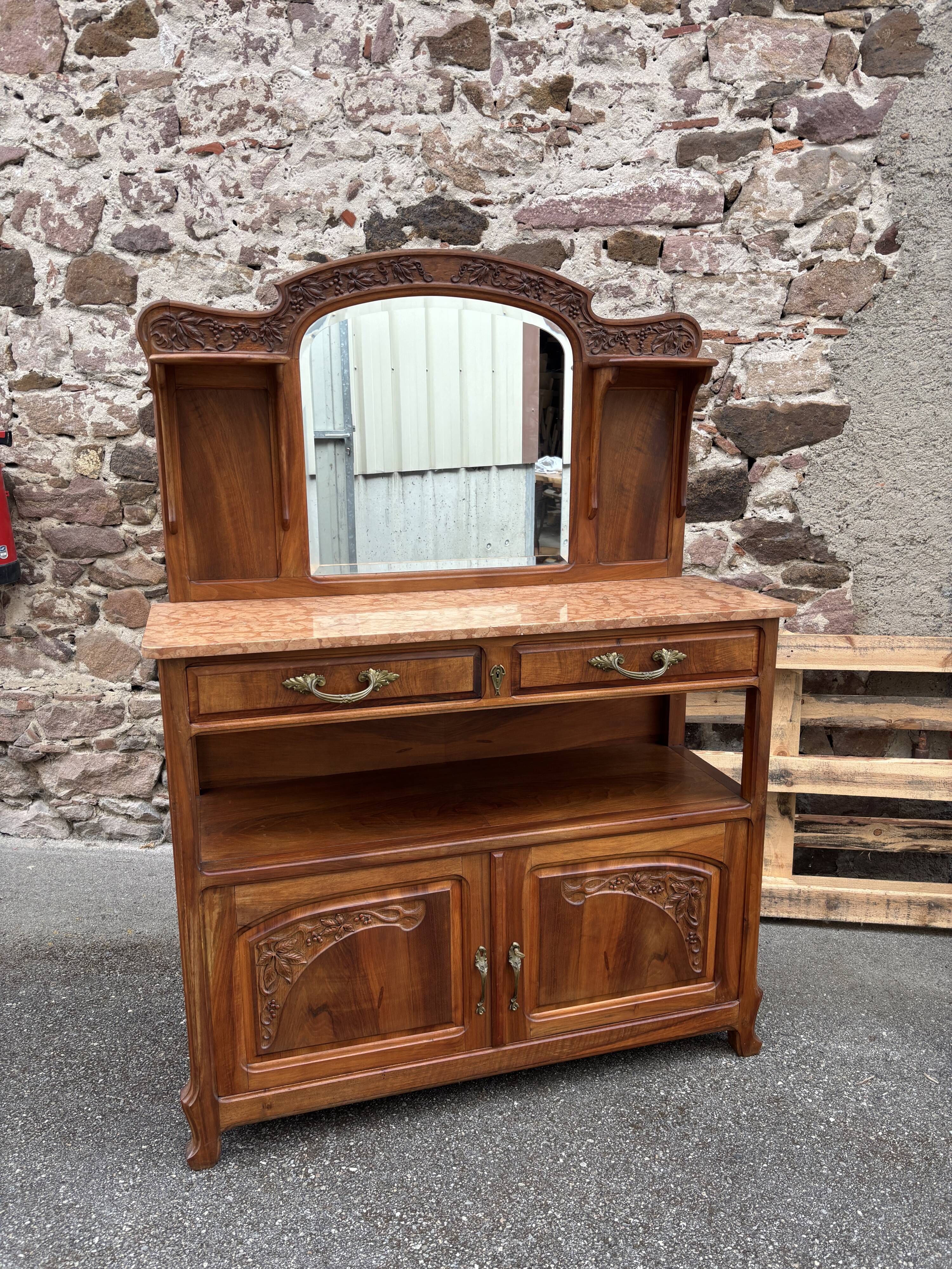 Art Nouveau Walnut Buffet 1910