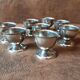 Set of 8 metal egg cups