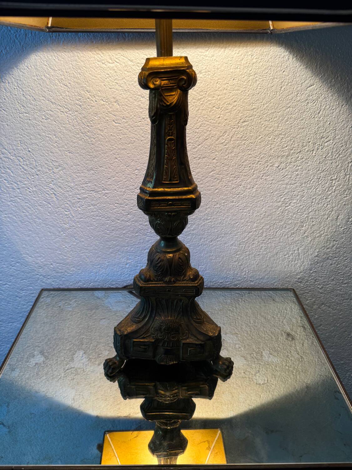 Antique church candlestick lamp
