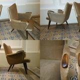 Pairs of armcchairs Danish 50/60s Arno Votteler knoll
