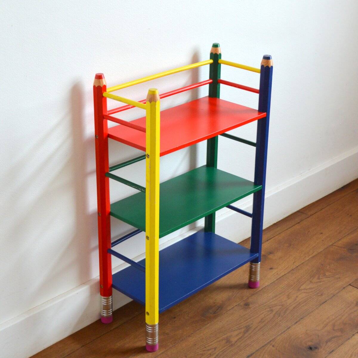 Pierre Sala pencil shelf on legs Clairefontaine collection 1980