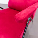 Velvet reclining armchair 1950